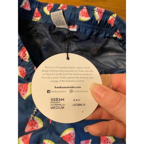 Franks M NWT blue midnight watermelon swim trunks shorts Australian bottoms - Picture 4 of 5
